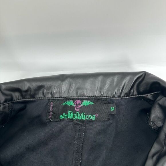 Tripp NYC Black Faux Leather Zip Front Skull Dress Size Medium - Picture 3 of 8